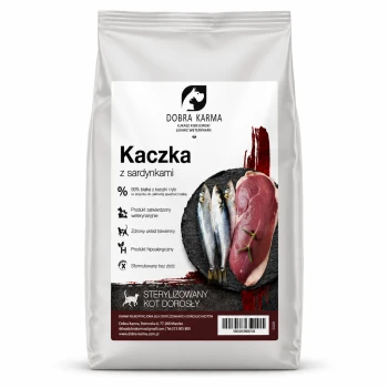 Kaczka z sardynkami dla kotów dorosłych po sterylizacji CCD
