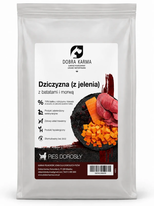 dziczyzna z batatami i morwą